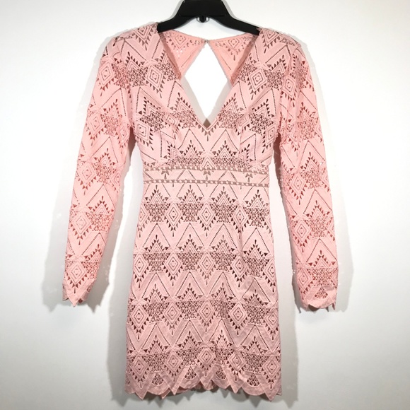 NWT $289 Stylestalker Pink Lace Elora Midi Dress S - Picture 2 of 8